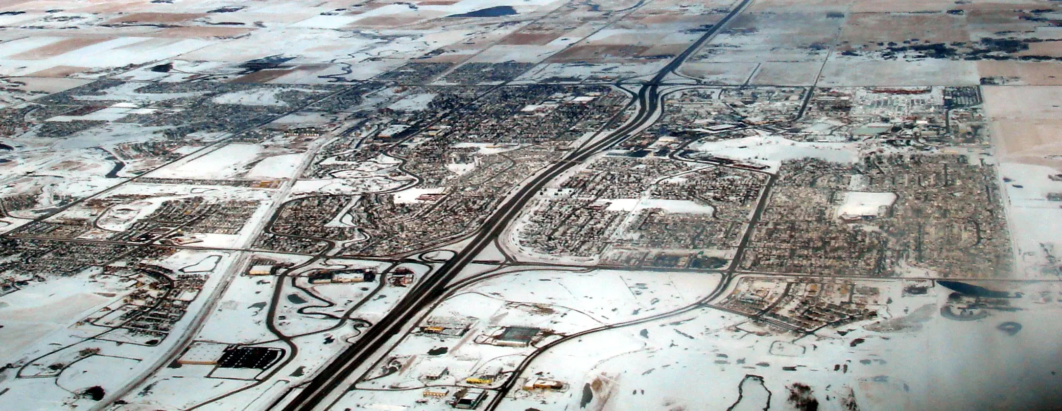 Airdrie, Alberta: Aerial view of the city of Airdrie, Alberta, Canada
