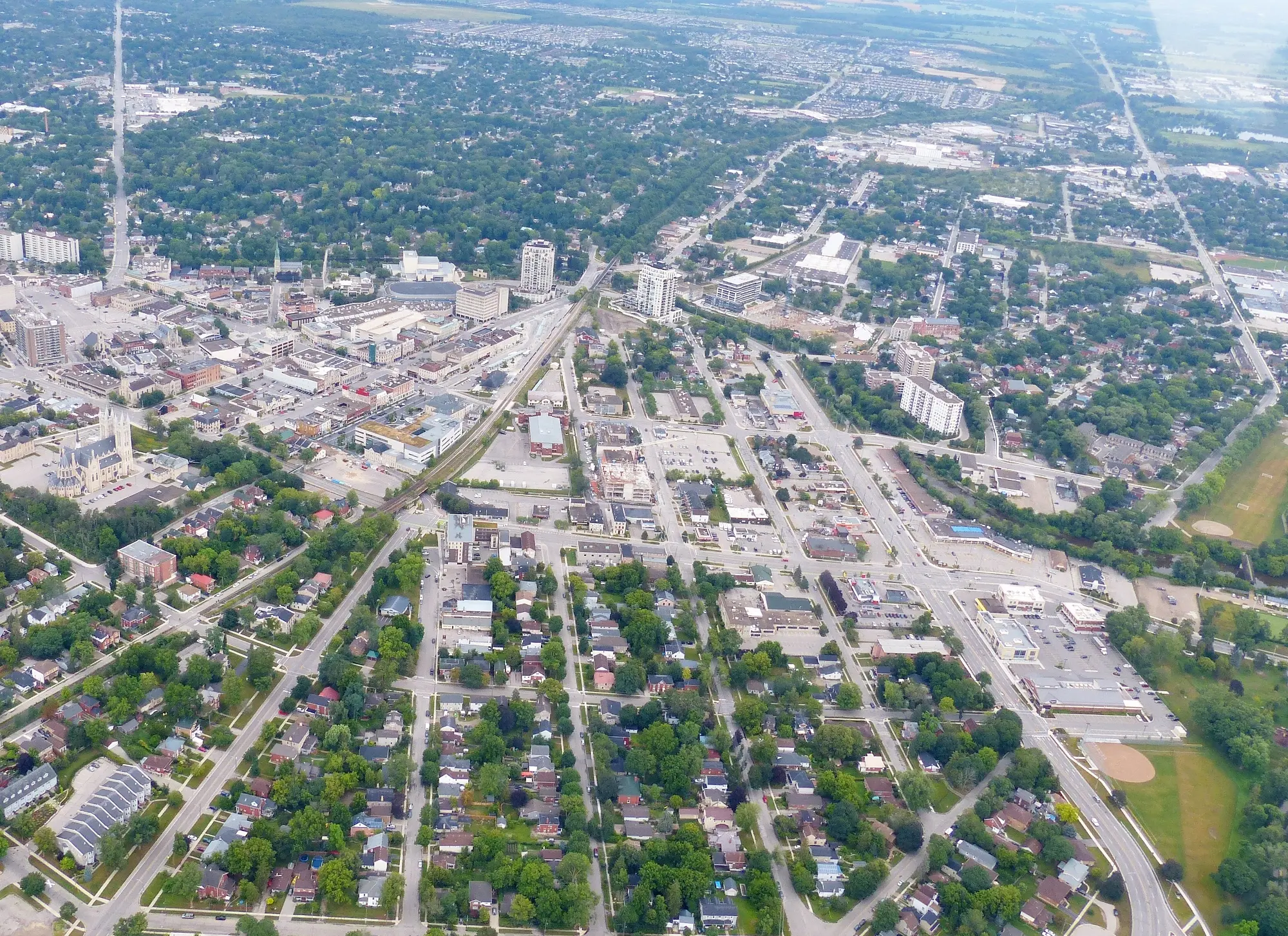 Guelph, Ontario: Downtown Guelph from the air