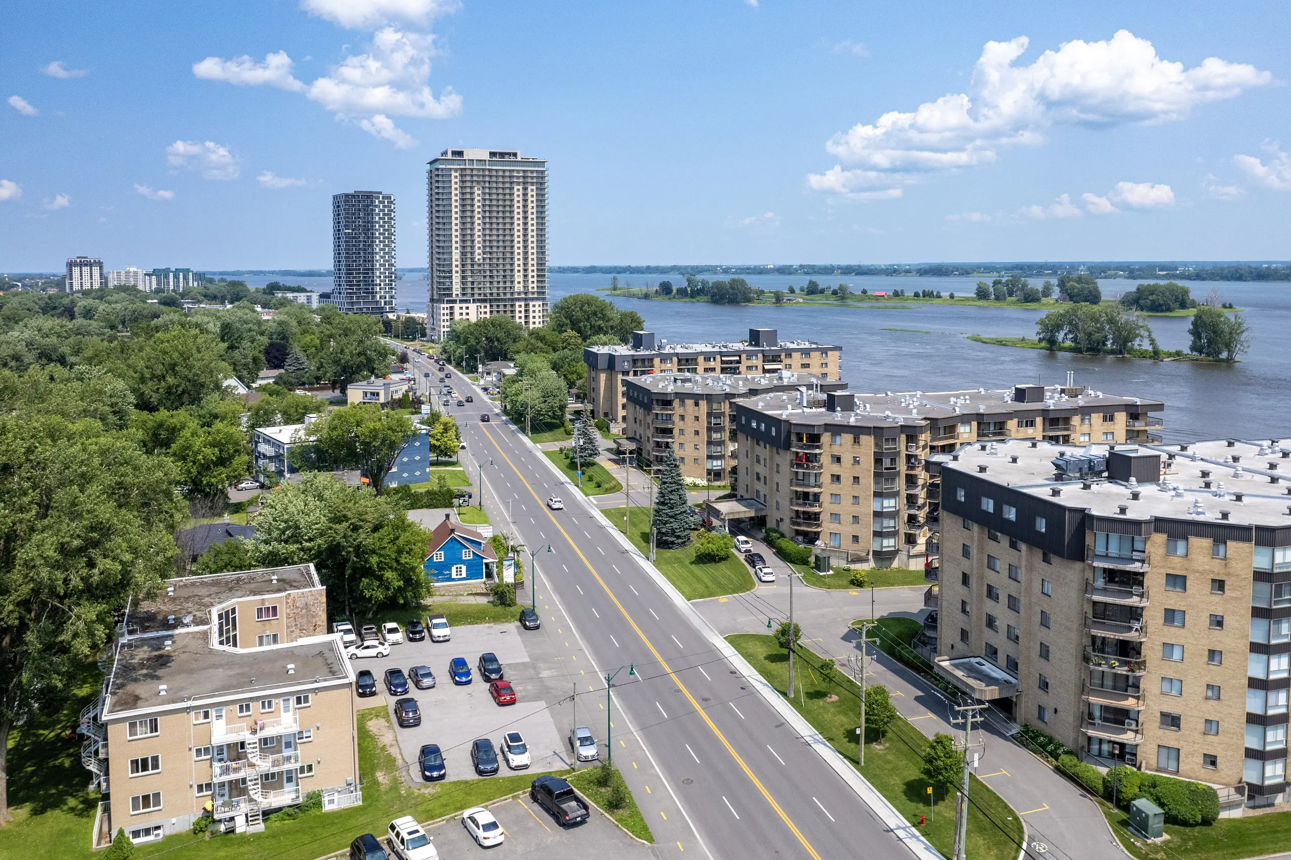 Repentigny, Quebec: Aerial view of Notre-Dame Street in Repentigny, Quebec