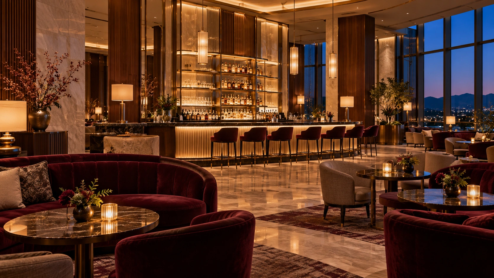An intimate evening lounge